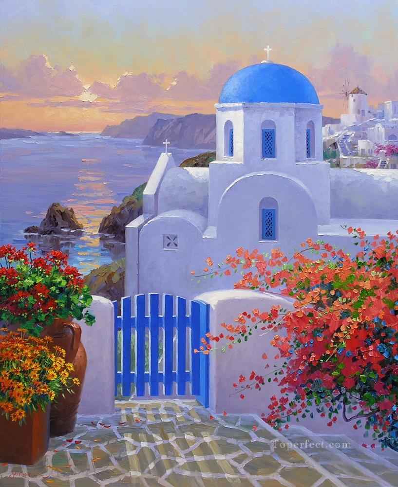 a touch of greece Impressionism Flowers Oil Paintings